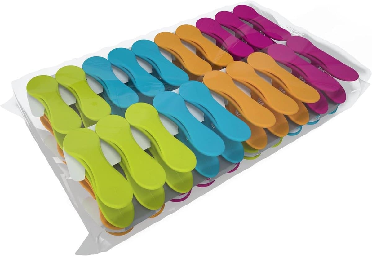 Plastic Wasknijpers - Kledingklemmen Set - Was Ophangen - Soft-Grip Voorkomt Afdrukken - 16 Stuks - Multi-Color — afbeelding 1