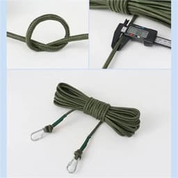 Draagbare Waslijn - Droogkoord Reiswaslijn - Was Drogen Buiten - Verdikte Nylon Kern - 40 Meter - Groen — thumbnail 4