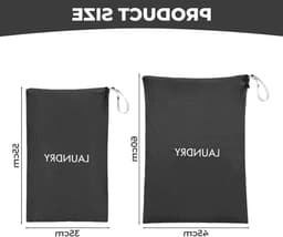 Set van 2 Waterdichte Reiswaszakken met Rits en Trekkoord, Vouwbaar, 2 Maten voor Vuile Was, Sportkleding en Campinggebruik — thumbnail 5