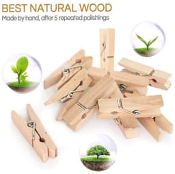 Allecto - Hout Wasknijpers - 100 Stuks - Compact Formaat - Foto Clips - Ambachten en Cadeau Inpakken - Geschikt voor Creatieve Projecten - Natuurli... — thumbnail 5