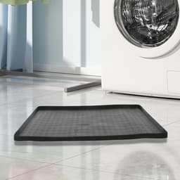Wasmachine Mat - Apparaat Onderlegger - Vocht Opvangen - Verhoogde Rand - 60x60 cm - Zwart — thumbnail 2