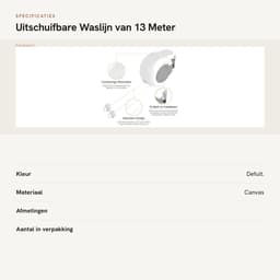 Dailygoods- Waslijn Uittrekbaar 13 Meter - Wanddroogrek - Duurzaam Materiaal - Ruimtebesparend - Intrekbaar Ontwerp - Geschikt voor Binnen/Buiten - Droogrek — thumbnail 5