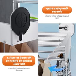 Verstelbaar Wanddroogrek zonder Boren met Zuignappen, RVS, Vouwbaar, Voor Binnengebruik, 25 kg Draagvermogen, Ideaal voor Kleding en Handdoeken — thumbnail 4