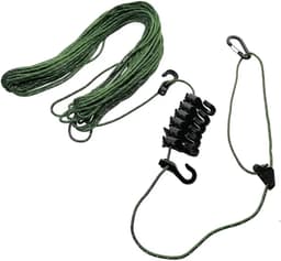 Waslijn voor buiten - Reis waslijn - Kleding drogen - Versterkt materiaal - 35 meter - Groen — thumbnail 4