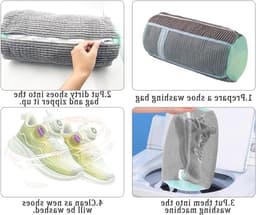 Schoenwaszakken voor de Wasmachine - 2 Stuks, Mesh Waszak voor Sneakers en Sportschoenen, Ideaal voor Canvas en Hardloopschoenen, 39 x 19 cm — thumbnail 5