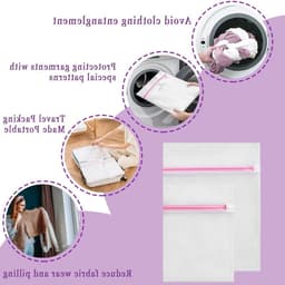 Set van 4 Herbruikbare Waszakken met Rits voor Delicate Kleding, Ondergoed en Reisorganizer - 23×30 cm en 30×40 cm — thumbnail 4