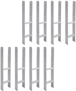 Paalanker set - Grondanker H-anker - Omheining bouwen - Stabiele constructie - 8 stuks - Zwart — thumbnail 1