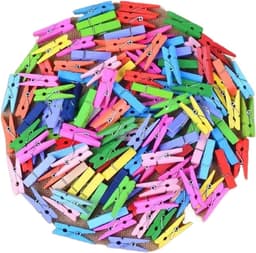 Houten haringen 300/500 stks 25/35/45mm Coloful Houten Clips Smalll Size Mini Houten Clips Foto Clips Decoratie Clips (2,5 cm Gemengd 500 stuks) — thumbnail 1