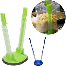 Handsfree Baggy Rack - Voedsel Opbergclip - Voedsel Voorbereiden - Verstelbare Clips - 18.5 cm - Groen — thumbnail 4