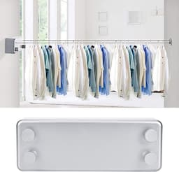 Dailygoods - Kledinglijn - Indoor Kledinglijn - Duurzaam Aluminium en Roestvrij Staal - Geschikt voor Badkamer en Balkon - Sterk en Betrouwbaar - Idea... — thumbnail 3