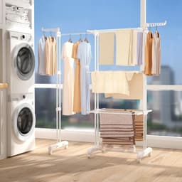 Bresht Wastoren - Wastoren Droogrek - Wasmachine rek - 4 verdiepingen - Veerkrachtig - Uitschuifbaar - Binnen & Buiten - 83-200 cm — thumbnail 2