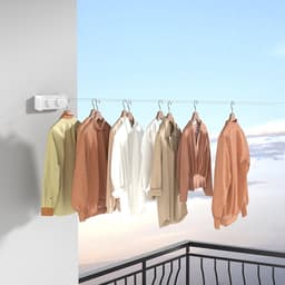 Wandgemonteerde Waslijn - Uittrekbare Lijn - Was Drogen - Voorkomt Doorhang - 4.2 Meter - Wit — thumbnail 5