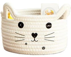 Dailygoody - Cotton Storage Basket - Opbergmand - Praktisch voor kinderen - Wit - Geschikt voor speelgoed en wasgoed - Natuurlijk katoen - Ideaal voor