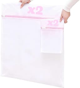 Dailygoody - Set van 4 extra grote wasnetten - Waszakken voor kleding - Ideaal voor truien en jassen - Wit mesh - Voorkomt klitten - Geschikt voor all... — thumbnail 1