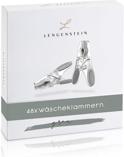 Wasknijpers Set - Kledinghangers - Was Ophangen - Zachte Grip - 48 Stuks - Grijs — thumbnail 2