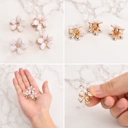 Dailygoods- Haarclips 12 Stuks - Mini Klauwclips - Bloem Motief - Antislip - Haaraccessoires - Duurzaam Materiaal - Haarklemmen — thumbnail 5