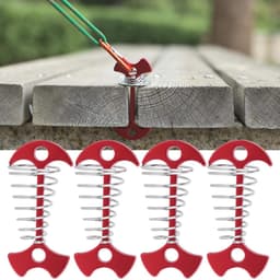 Dailygoods- Grondankers 4-delig - Spiraalvormig - Multifunctionele Tentaccessoires - Geschikt voor Houten Platforms - Aluminiumlegering/Roestvrij Staal - 7.7x3.6cm - Tentpalen — thumbnail 5