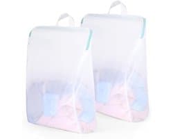 Wasnet voor de wasmachine - Mesh waszakken met rits en handvat voor ondergoed, blouses en shirts - 40 x 50 cm, set van 2