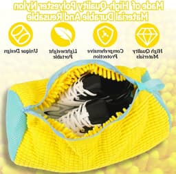 Set van 2 Schoenwaszakken voor de Wasmachine, Ideaal voor Sneakers en Sportschoenen, 360° Reiniging met Fleecevoering, Geschikt voor Droger en Multi-Laundry Gebruik — thumbnail 5