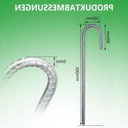 8 Stuks Grondankers - 30 cm x 6 mm J-vormige Haringen voor Tent, Trampoline, Schutting en Campinggebruik — thumbnail 3