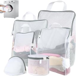 Set van 6 Wasnetten voor Wasmachine, Herbruikbare Waszakken met Rits en Handvatten voor Kleding, Ondergoed en Babykleding in 5 Maten — thumbnail 1