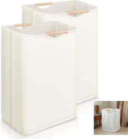 Ruime Wasmanden Set van 2, 40×30×59cm, Ideaal voor Wasopslag met Handvat, Perfect voor Badkamer en Slaapkamer — thumbnail 1