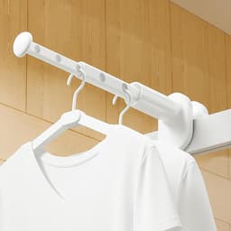 Compacte droogrek voor onderweg, mini wasdroger, wanddroger, uitbreidbaar en ruimtebesparend voor hotel, camping, balkon en thuis, kledinghanger voor maximaal 7 kledingstukken. — thumbnail 5