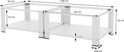 Wasmachine verhoger, Wasmachine Onderstel dubbele set 63x54x32 cm met planchet in wit ML design — thumbnail 5