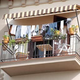 Waslijn - set van 4 - 30 meter stalen draad - omhulsel van pvc - extra sterk - balkon binnen en buiten - blauw Waslijndraad met stalen kern — thumbnail 2
