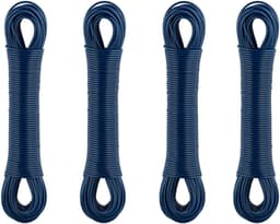 Waslijn - set van 4 - 30 meter stalen draad - omhulsel van pvc - extra sterk - balkon binnen en buiten - blauw Waslijndraad met stalen kern — thumbnail 1