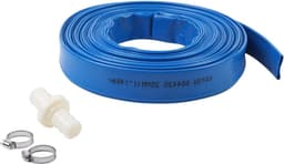 Platte afvoerslang voor waterpompen - 20 m x 25 mm - blauw — thumbnail 1
