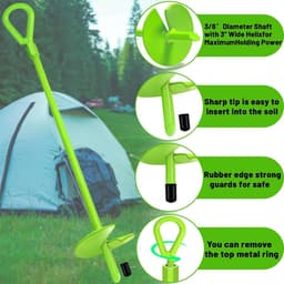 Grondanker hond 18 Inch - Zwaar Grondanker 4 Pack Swing Set Ankers - Camping Luifel Tent Ankers - Metalen Trampoline Anker Kit Adapter niet inbegrepen Grondanker hond — thumbnail 2