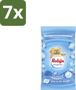 Robijn Droogtrommeldoekjes Morgenfris 20 stuks per verpakking - Bulkverpakking - 7 stuks — thumbnail 1