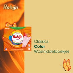 Robijn - Wasmiddeldoekjes Color - 5 x 16 stuks - Voordeelverpakking — thumbnail 5