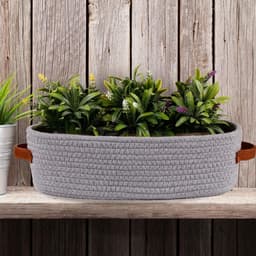 OLOEY Opbergmand-geweven decoratieve mand-geschikt voor aanrechtbladen en plankjes boven het toiletreservoir-met handvatten — thumbnail 5