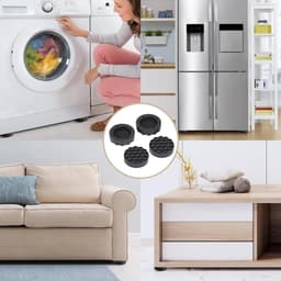 Set van 4 Vibro-isolerende Voetjes voor Wasmachine en Droger - Antislip Trillingsdempers (Zwart, 45 mm Binnenmaat) — thumbnail 2