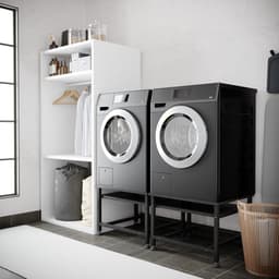 Wasophoogte® Wasmachine verhoger - Wasmachine opbouwmeubel - Wasmachine sokkel - 45 cm hoog - Zwart - Dubbel - Universeel — thumbnail 3