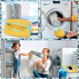 Schoenwaszak voor wasmachine - 2 kleurencombinaties - met ritssluiting - waszak voor gymschoenen, tennisschoenen - geel en grijs — thumbnail 5