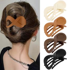 Grote Matte Haarspeld Clips Set - Sterke Anti-Slip Klemmen voor Dik of Dun Haar - 4 Stuks — thumbnail 1
