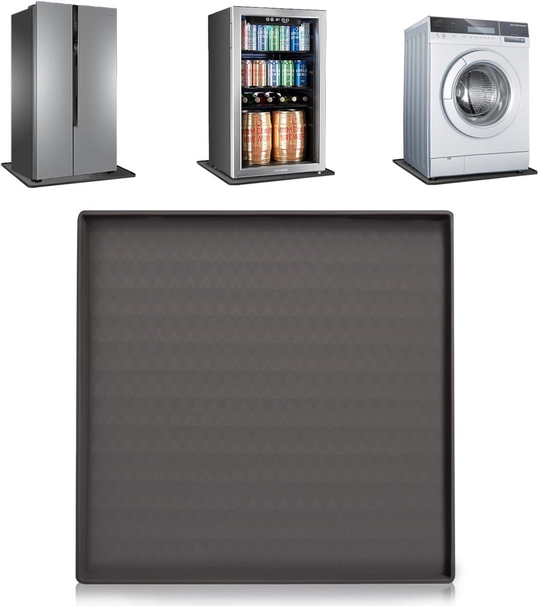 Ynkkvre - Siliconen Koelkastmat - 60x60cm - Met Opstaande Rand - Lekbak en Vloerbescherming voor Koelkast en Wasdroger — afbeelding 1