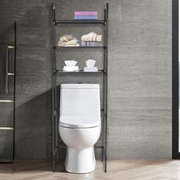 homewell Washing Machine Shelf, Storage Rack Above Toilet with 3 Shelves, Shelf Above the Washing Machine Metal for Toilet and Bathroom, Space-Saving Standing (150 x 50 x 26 cm) — thumbnail 2