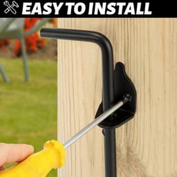 Sterke 30 cm Zware Grondgrendel voor Hekken en Poorten - Zwart Staal — thumbnail 5