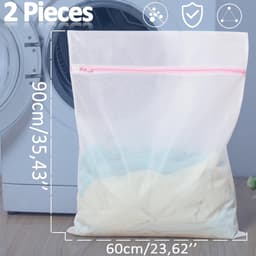 2 stuks extra grote waszakken 60x90 cm, wasnet XXL voor wasmachine, scheurbestendig — thumbnail 5
