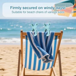 Allecto Plus - Handdoekklemmen voor strandstoelen - Set van 8 - Winddichte strandhanddoekklemmen - Voor dagelijks gebruik - Badhanddoekklemmen - Geschikt voor strandhanddoeken, badhanddoeken, beddengoed en dikke kleding — thumbnail 2