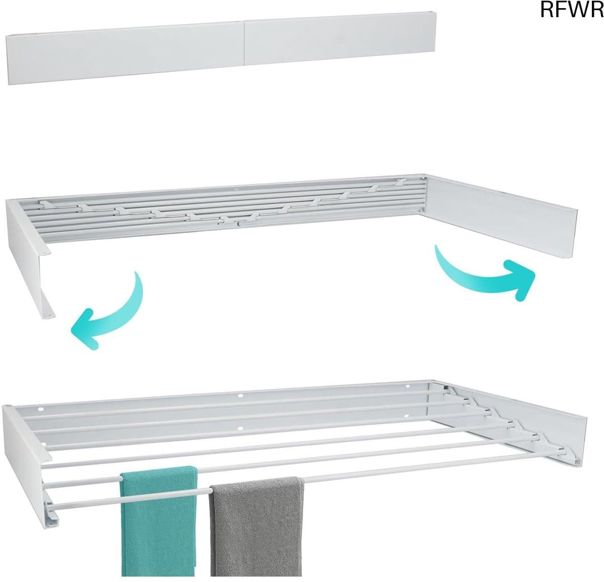 RFWR® Wanddroogrek XL Inklapbaar - 100 cm Breed - 6m Drooglengte - Stevig en Duurzaam Design - Muurbevestiging - Eenvoudig te Monteren — afbeelding 1