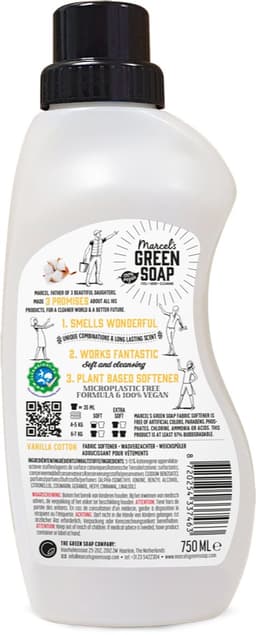 Marcel's Green Soap Wasverzachter Katoen & Vanilla 30 Wasbeurten - 750 ml — thumbnail 3