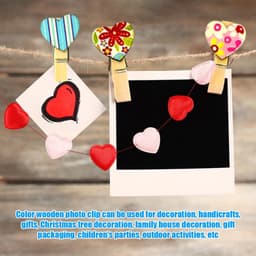 Kleurrijke Wasknijpers met Hartjes - Decoratieve Clips - 50 Stuks — thumbnail 3