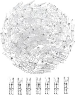 Allecto Plus - Set van 100 stuks Lentehangende Clips - Transparante Mini-Klemmen voor Foto's, Lichtkettingen - Kunststof Klemmen met Doorzichtig Ontwerp — thumbnail 1