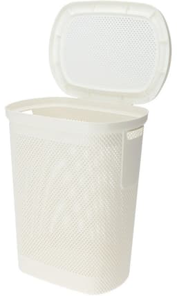 Wasmand met deksel, 60 l, beige — thumbnail 2