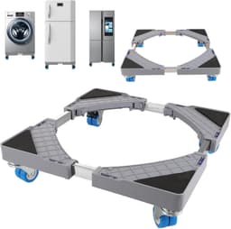 Wasmachine onderstel Wasmachine onderkast met 4 rollen Verstelbaar wasmachine voetstuk onderstel Wasmachinekast voor droger en wasmachine (Lengte 43-67cm) — thumbnail 1